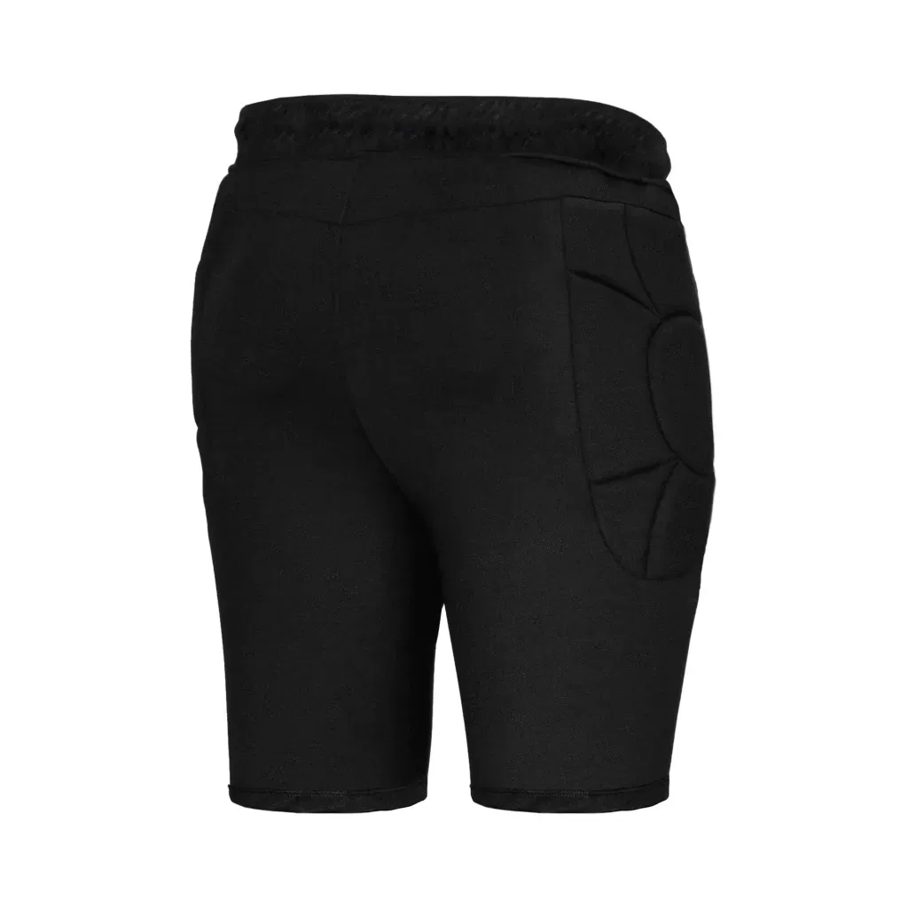 Pantalones cortos protectores acolchados de color negro.