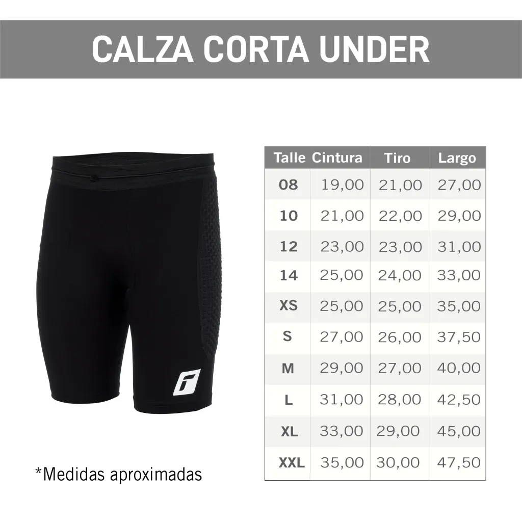 Shorts de compresión negros con estampado texturizado y logo blanco.