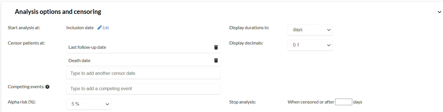 Aalen-Johanesen analysis dashboard, competing risks