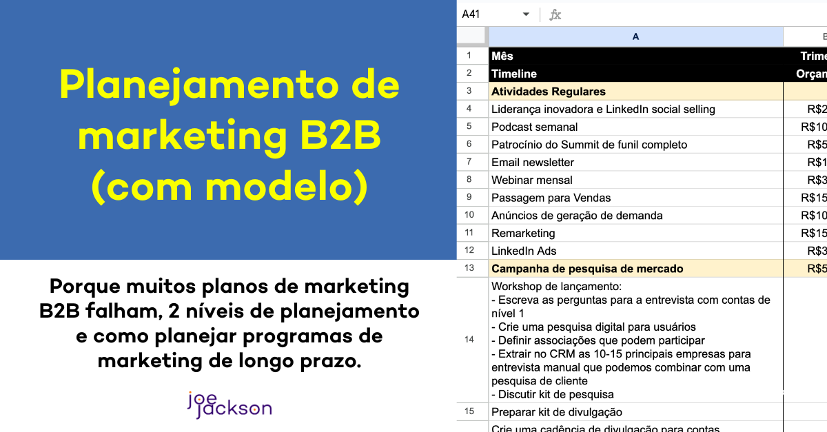 Planejamento de marketing B2B (com modelo)
