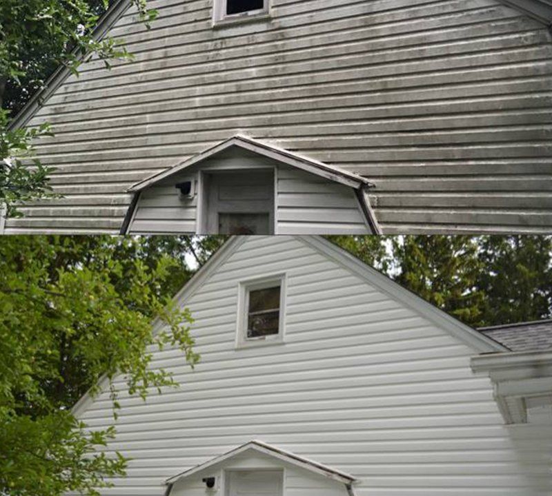 Before And After Wall Cleansing | Akron, OH | AA Power Washing, LLC