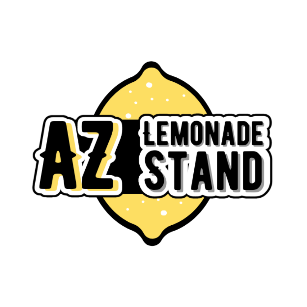 A logo for a lemonade stand with a lemon on it.