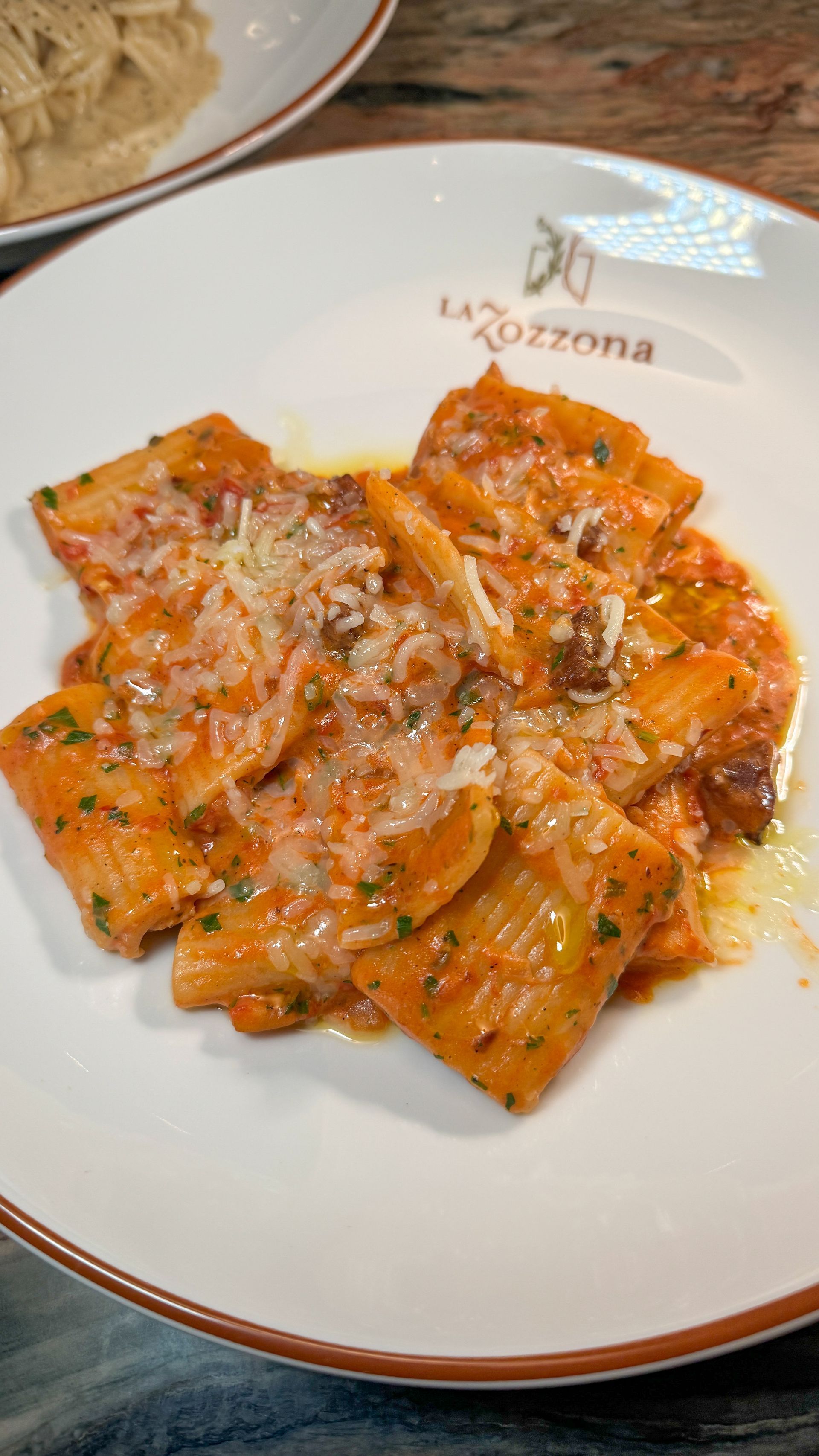 A close up of a plate of food on a table.