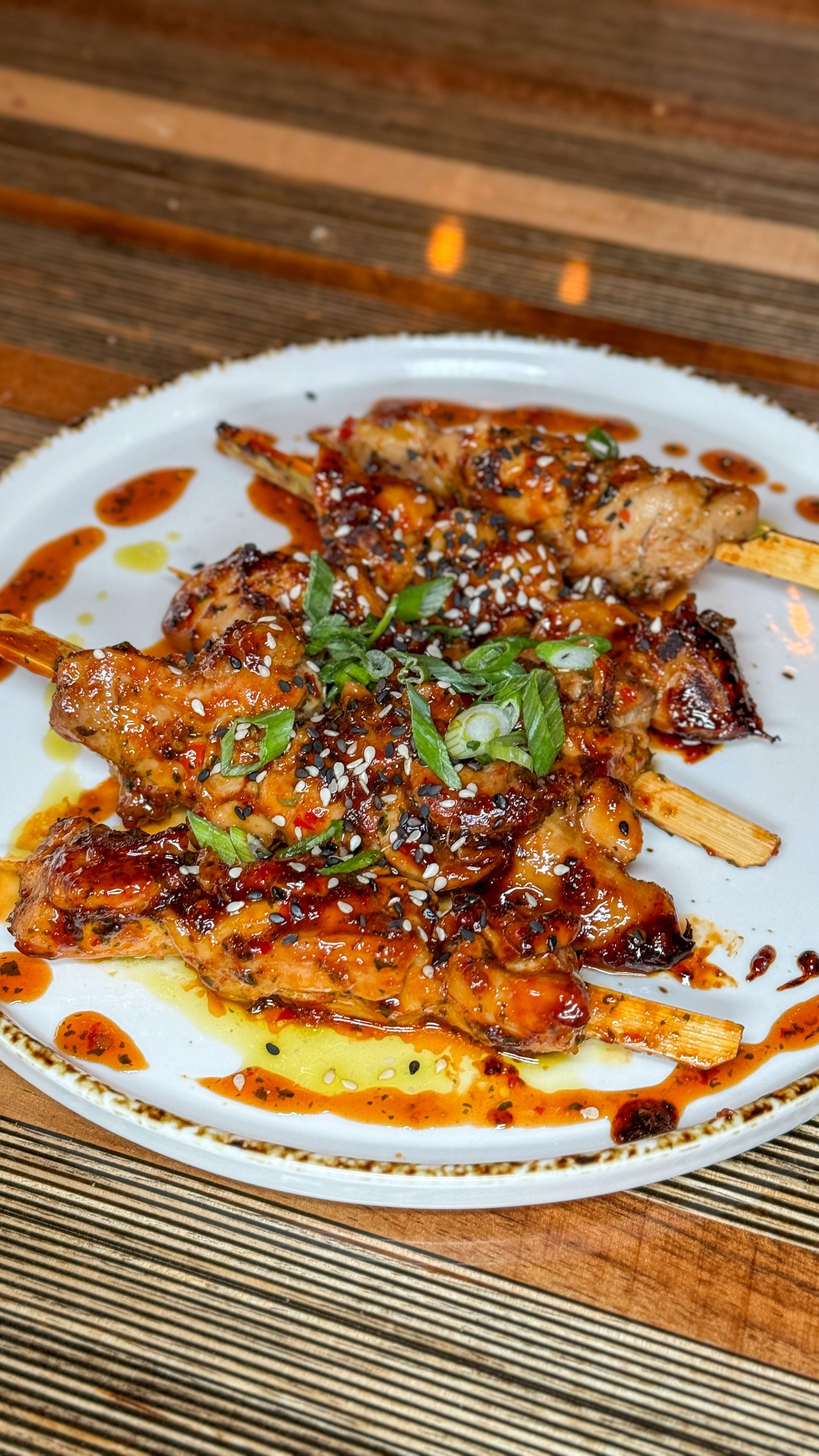 A close up of a plate of food on a table.