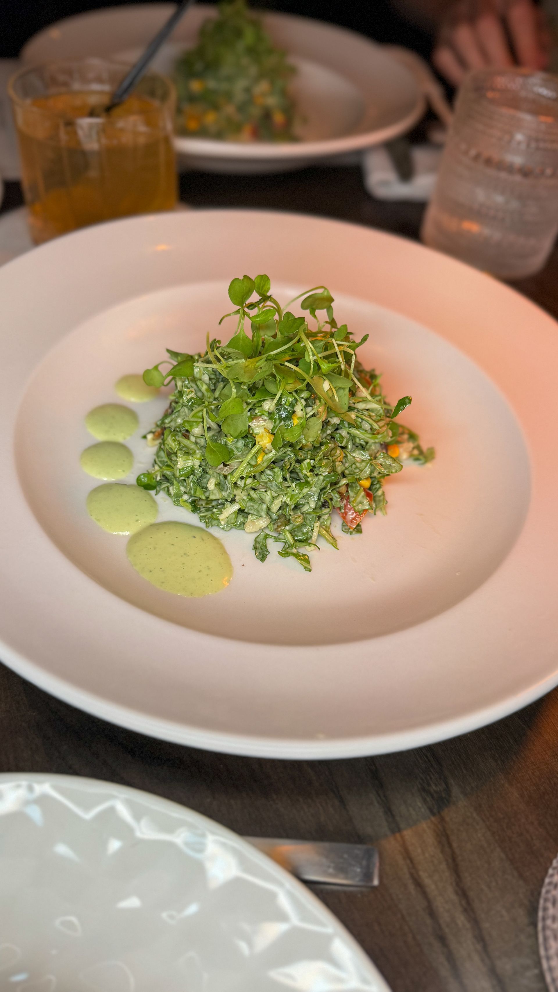 A close up of a plate of food on a table.