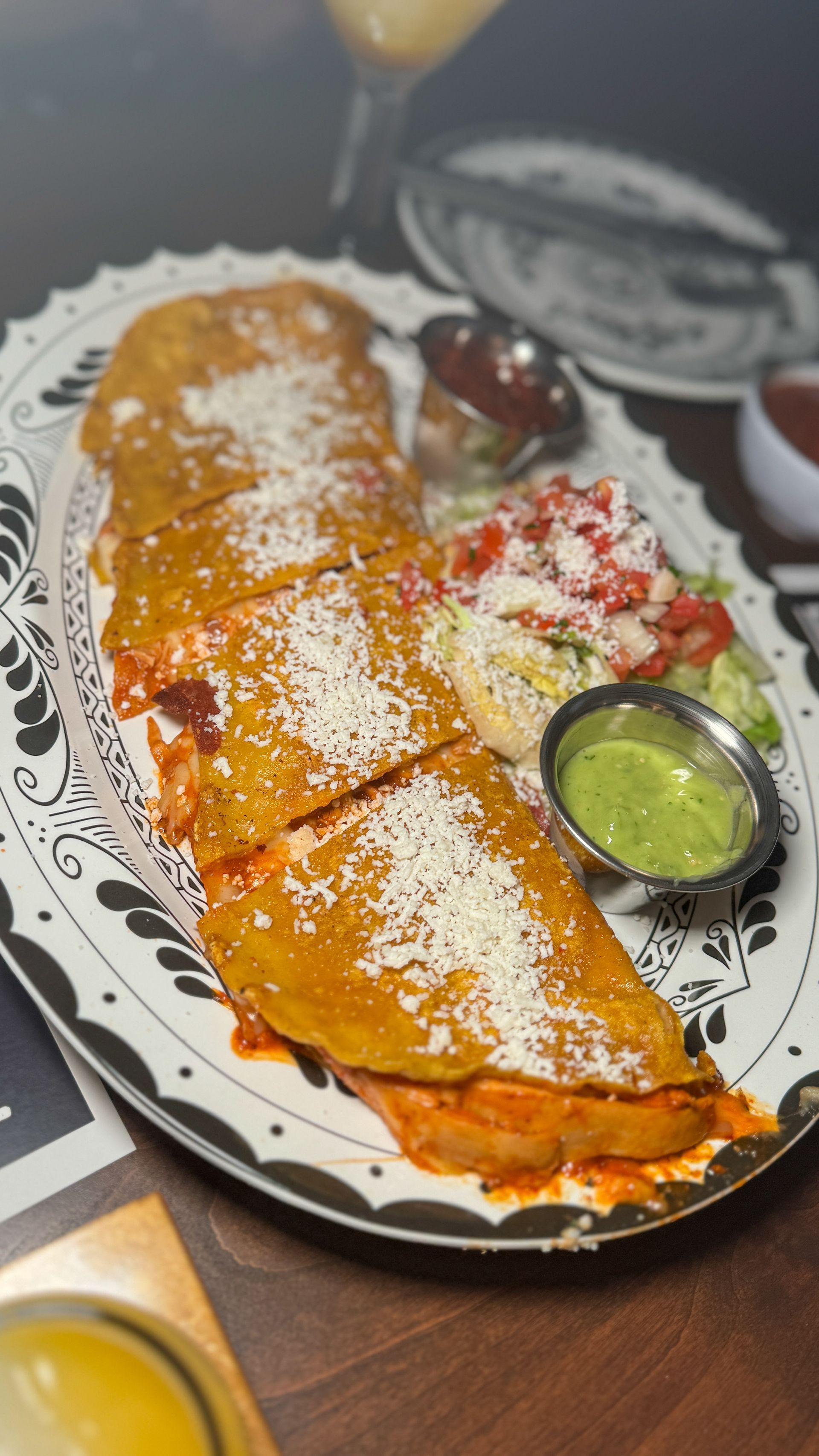 A close up of a plate of food on a table.