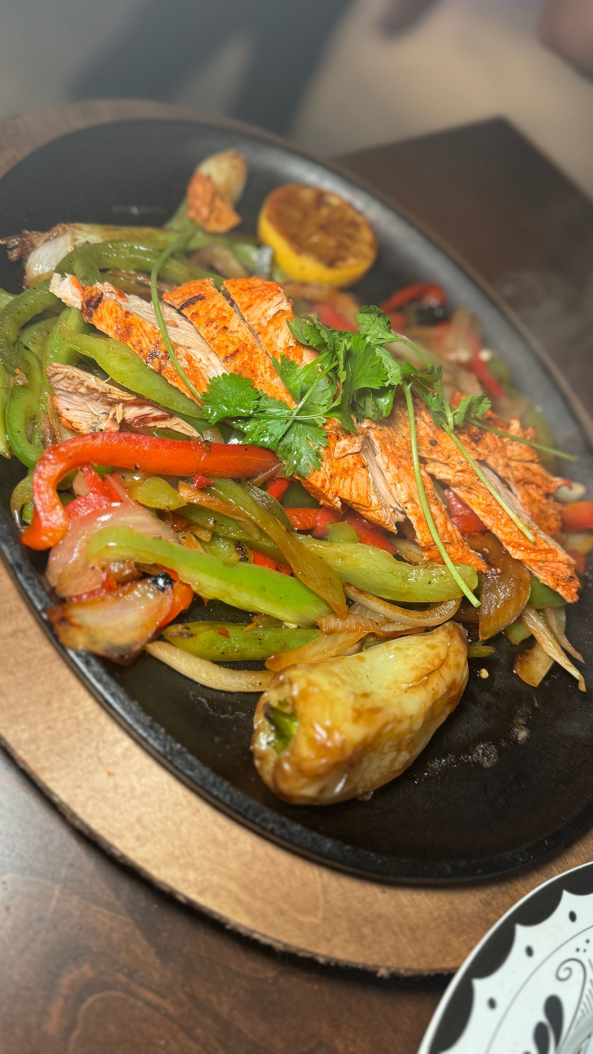 A close up of a plate of food on a table.