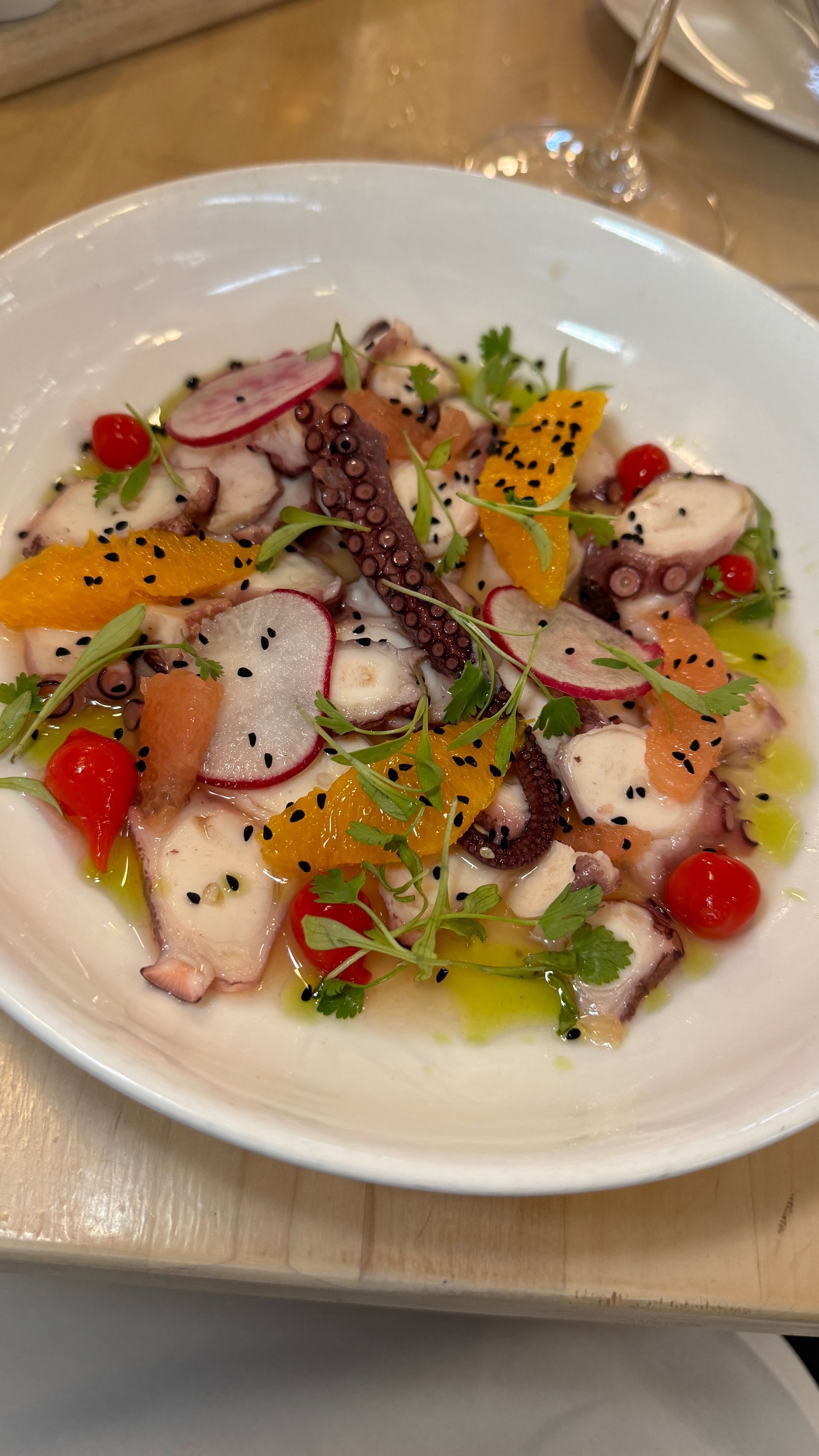 A close up of a plate of food on a table.