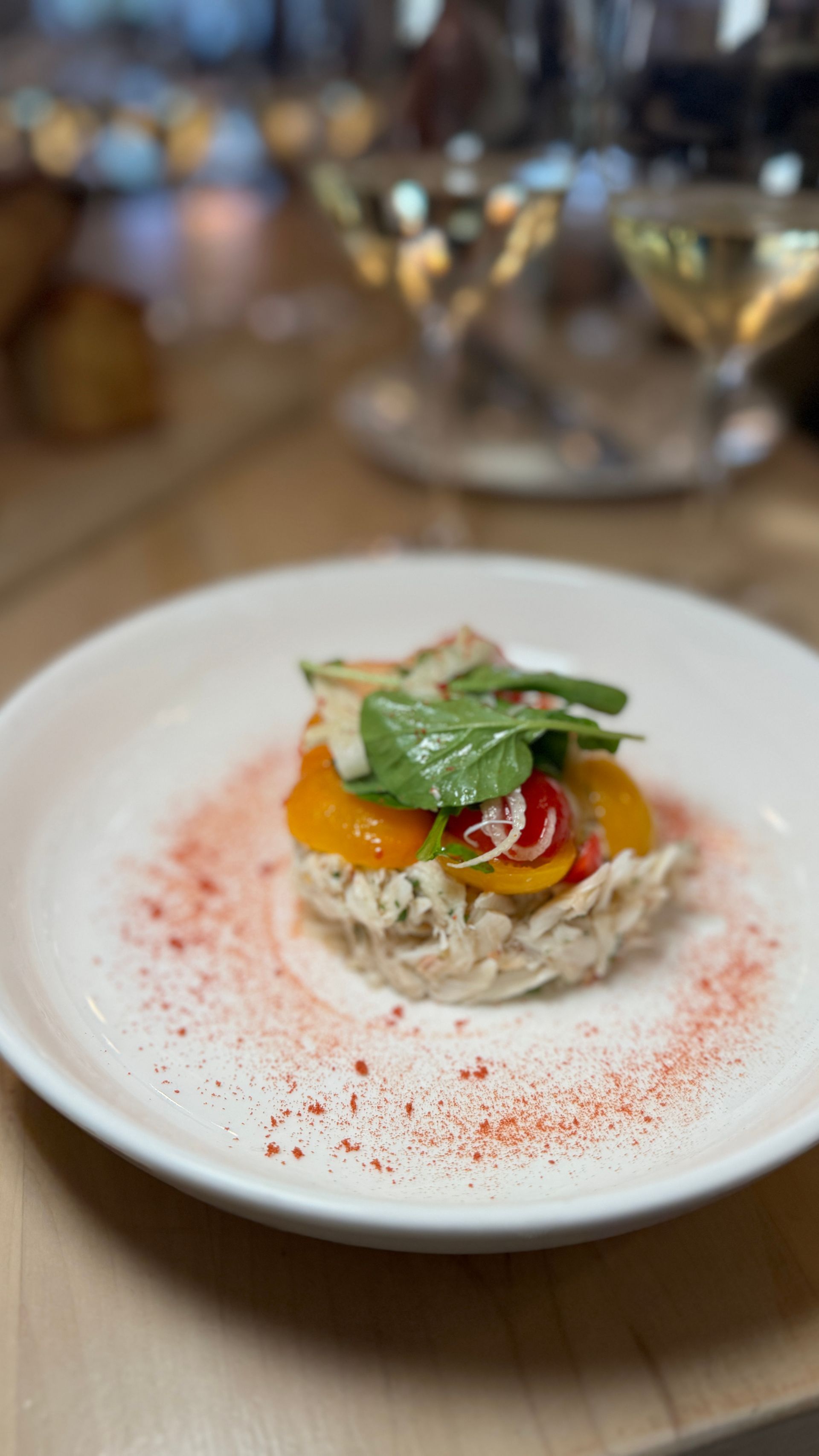 A close up of a plate of food on a table.