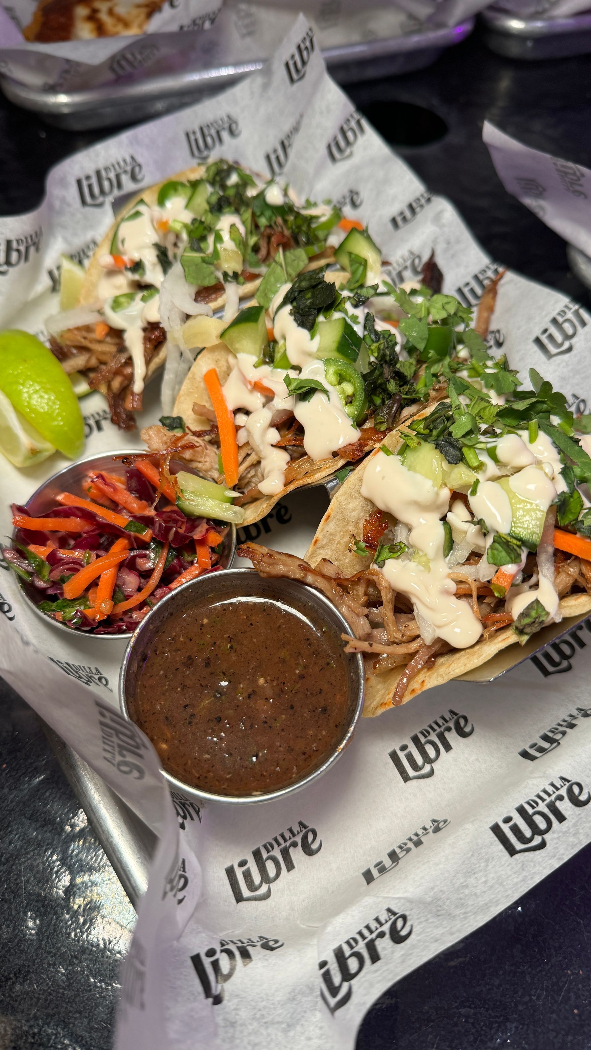 A close up of a plate of food on a table.