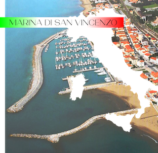 Blick auf den Heimathafen der enjala, San Vincenzo, Italien