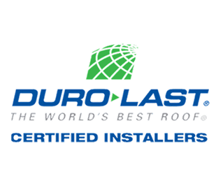 Duro-Last logo: green and white abstract shape above blue text