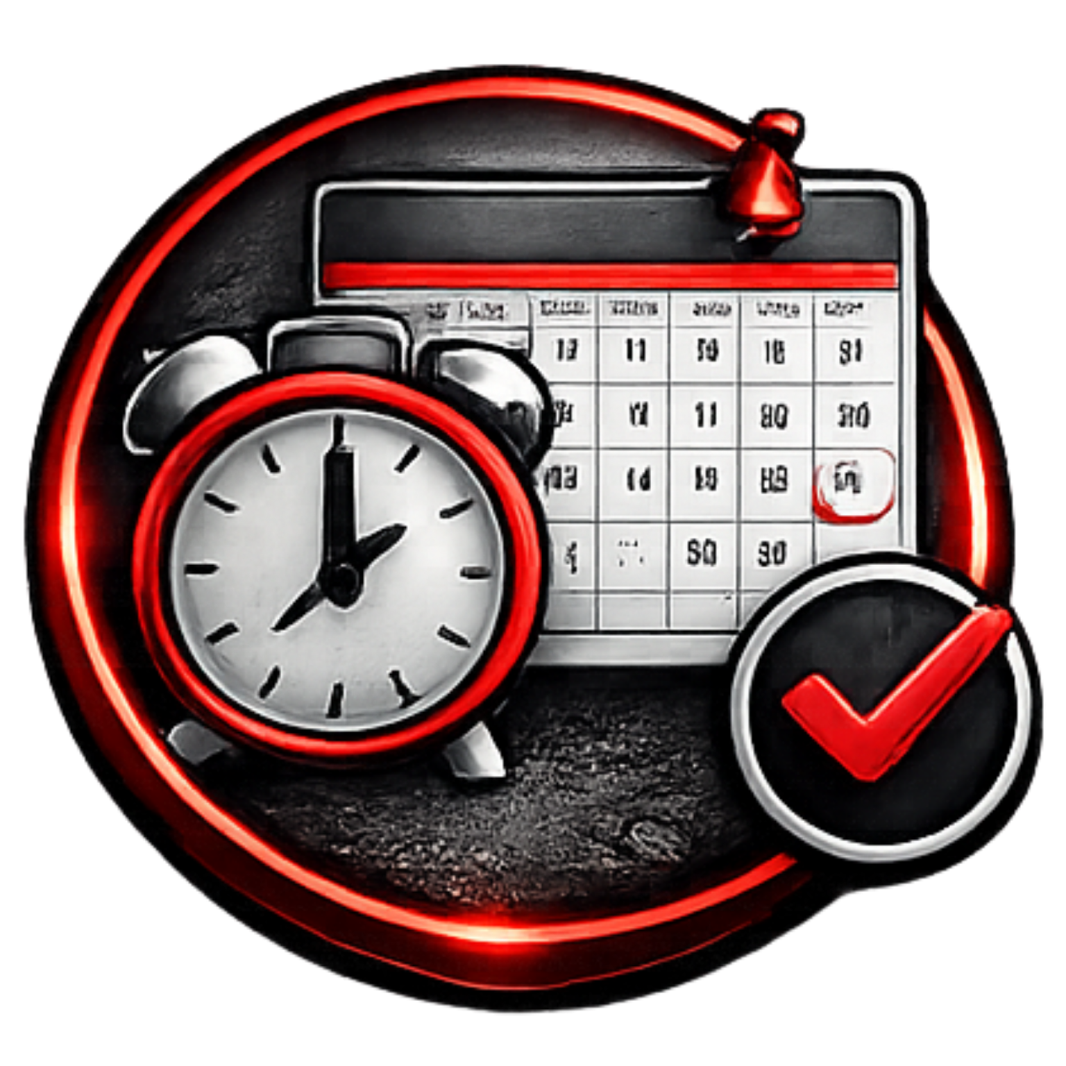 Water droplet above a drain and a red arrow inside a red and black circular emblem.