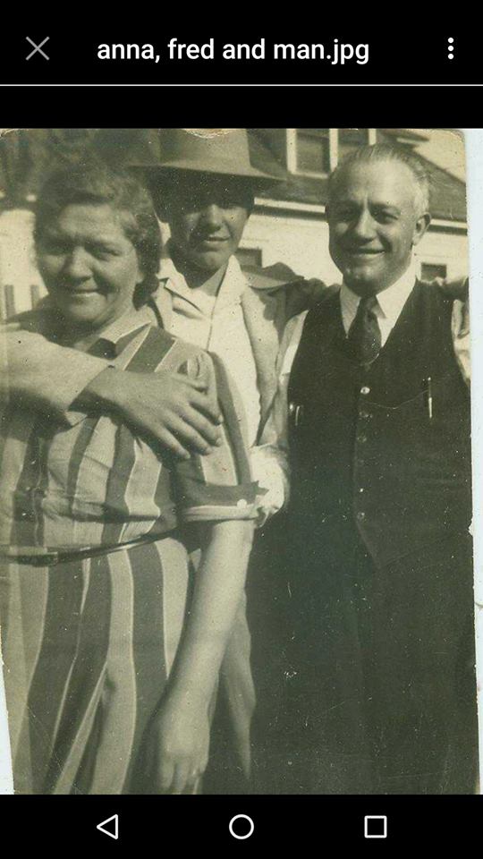 Fredrick Oscar Weed and Anna Christina Korte Weed and Unknown courtesy of Carla Jones