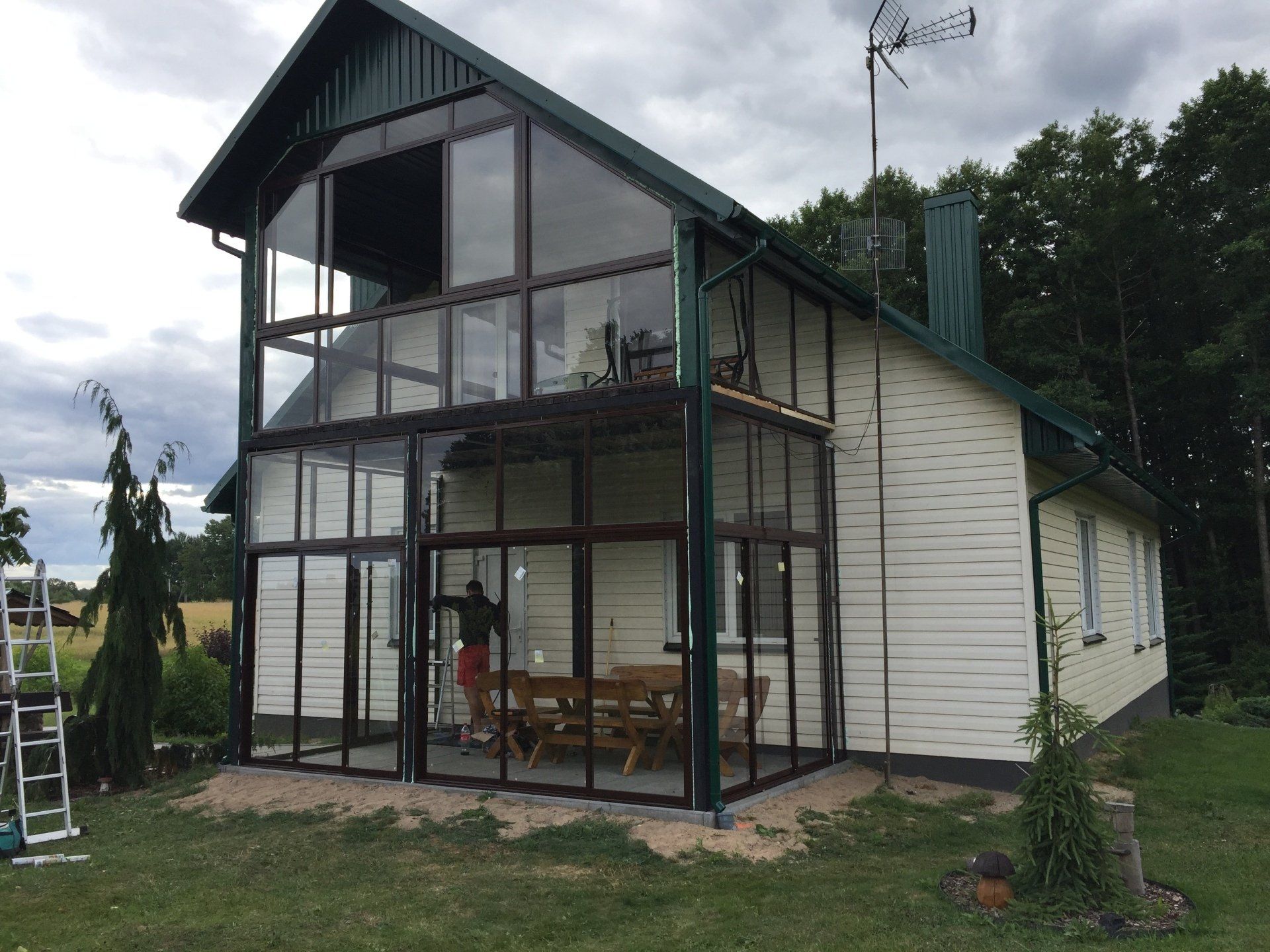 aliuminės terasos, stoginės