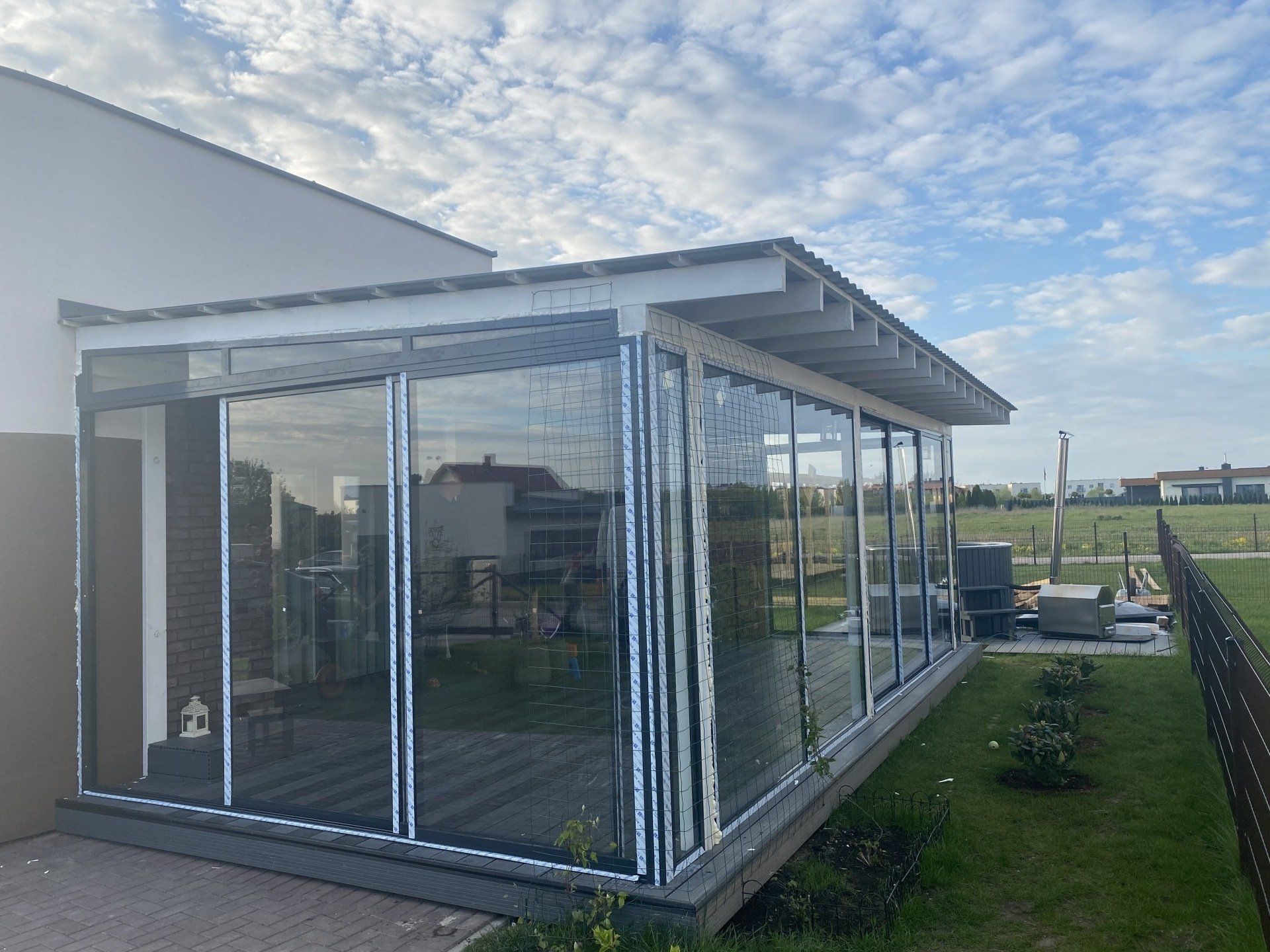 aliuminės terasos, stoginės