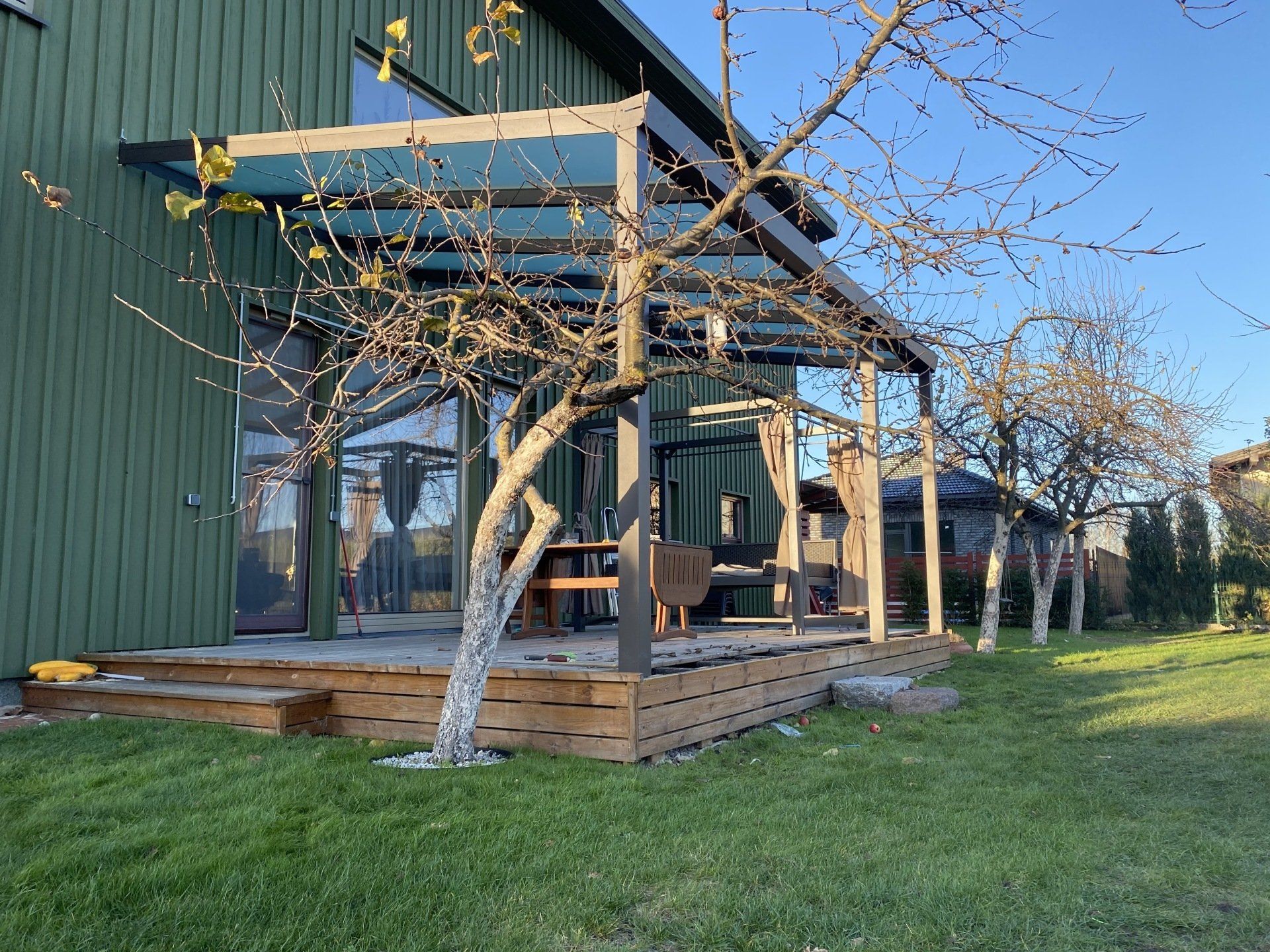 aliuminės terasos, stoginės