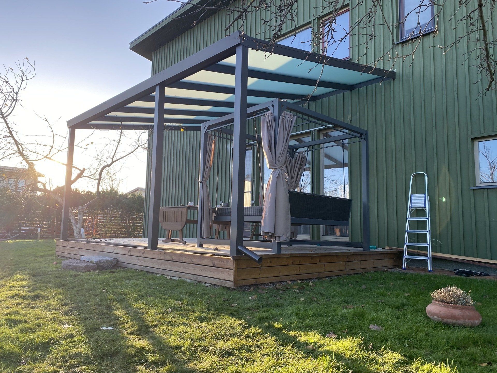 aliuminės terasos, stoginės