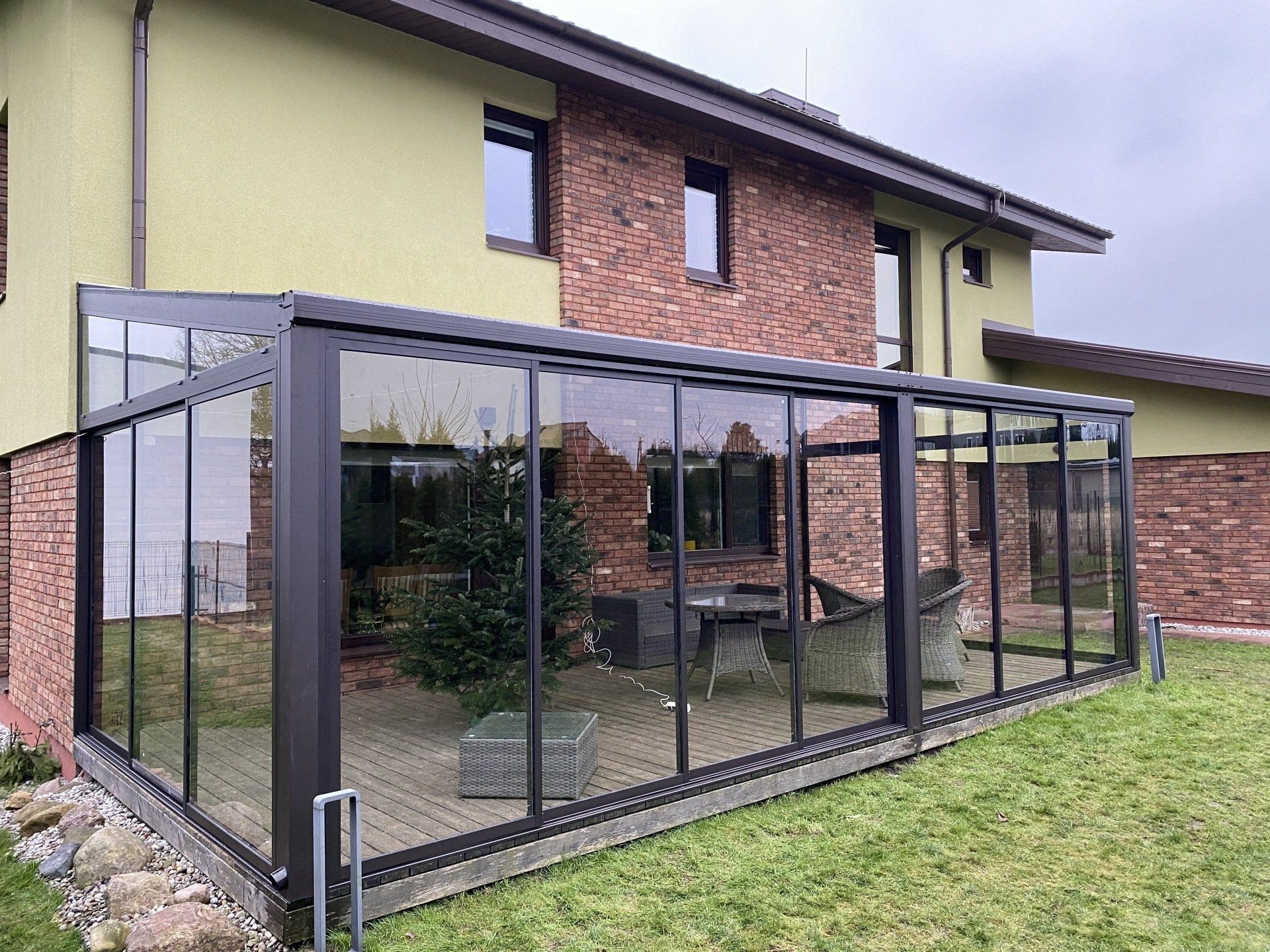 aliuminės terasos, stoginės