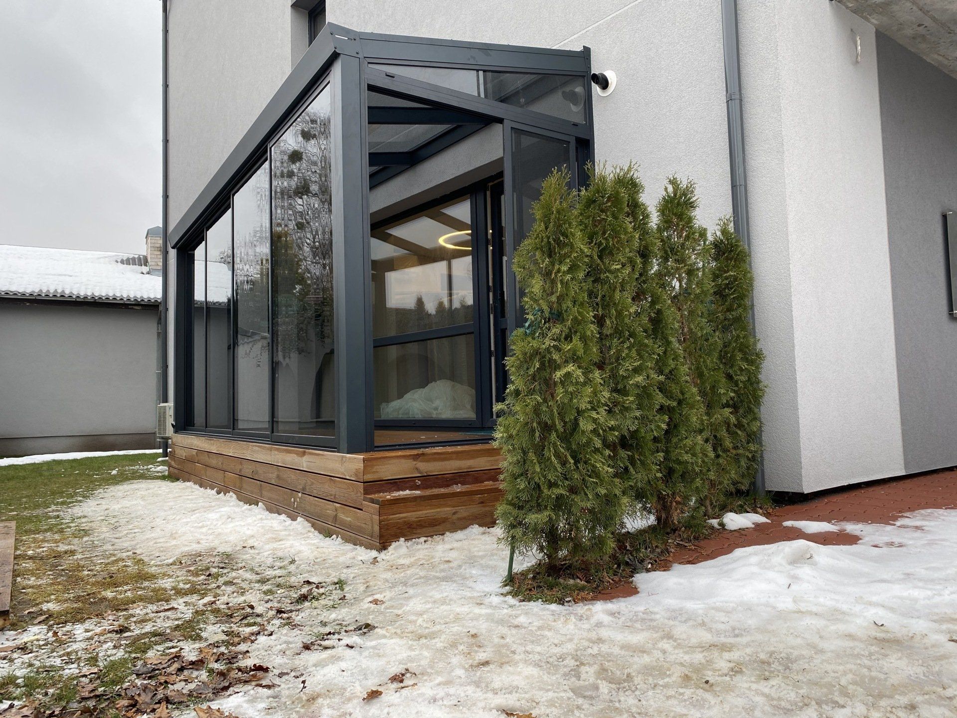 aliuminės terasos, stoginės