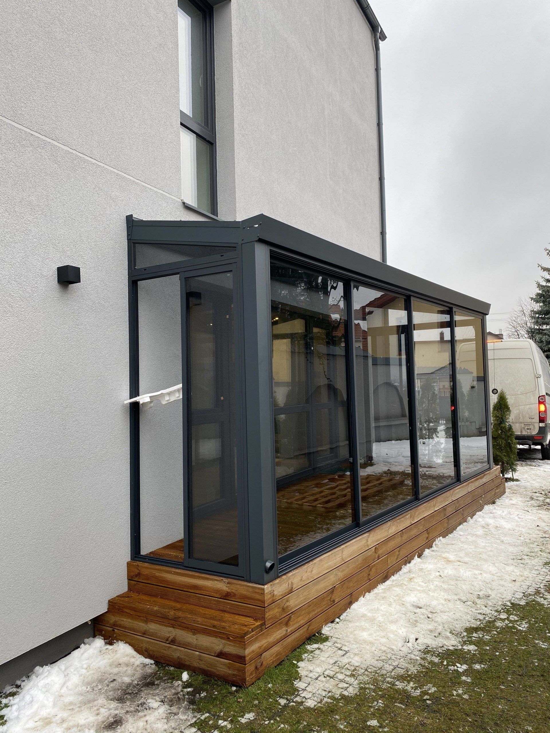 aliuminės terasos, stoginės