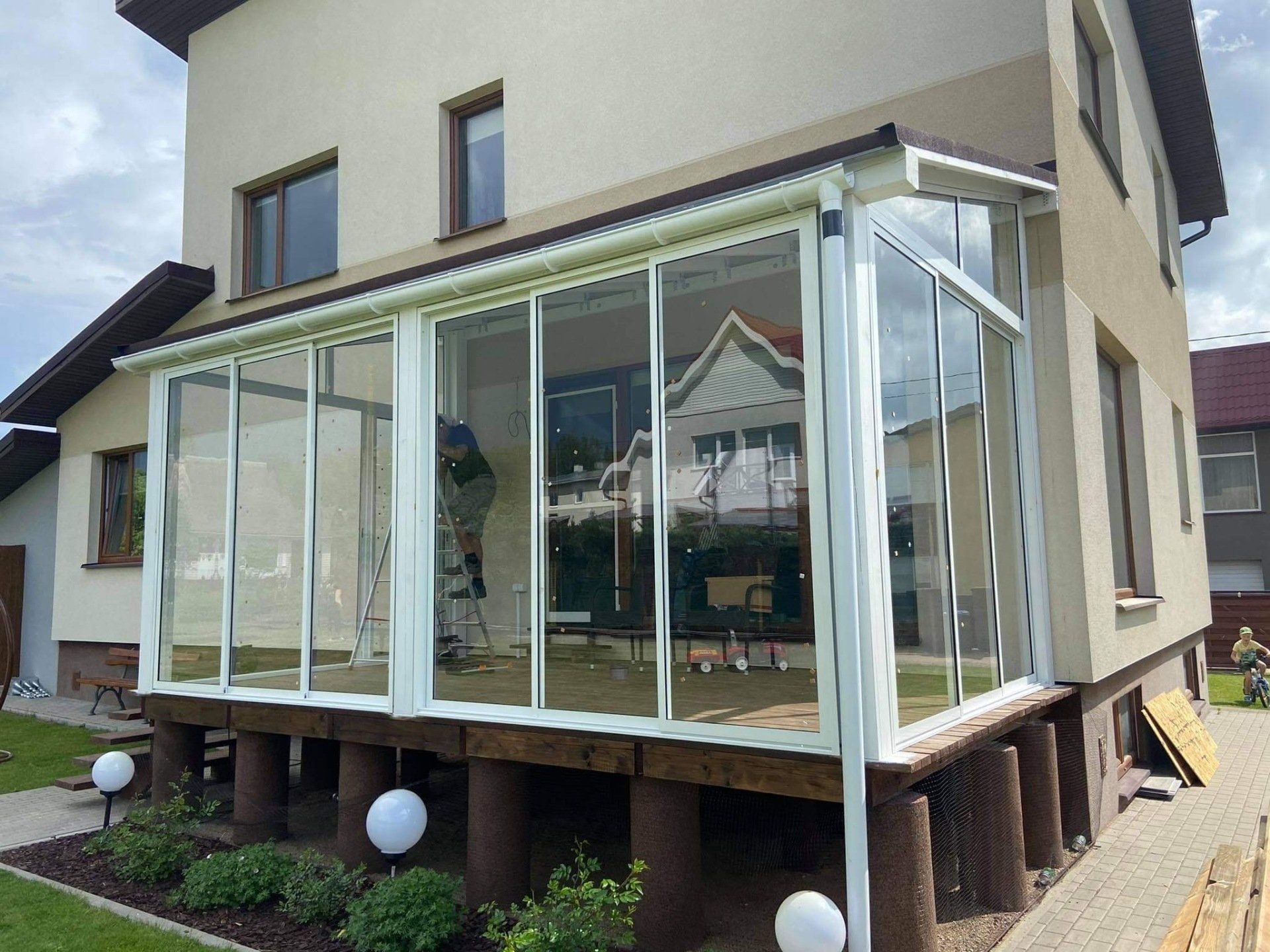 aliuminės terasos, stoginės