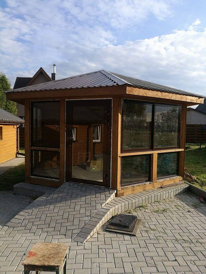 aliuminės terasos, stoginės