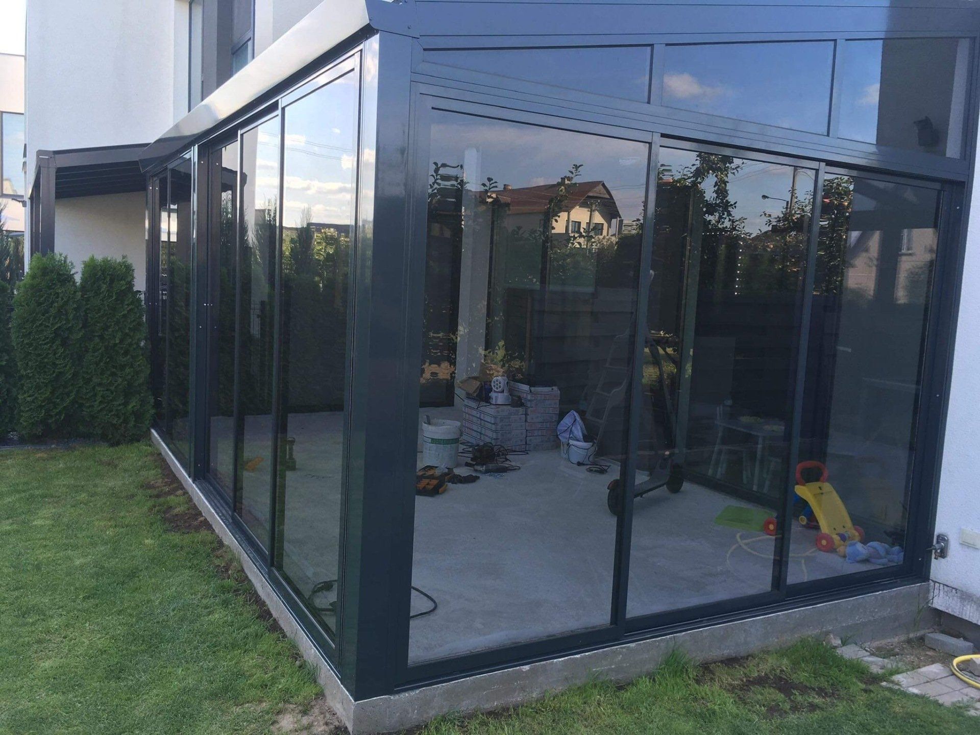 aliuminės terasos, stoginės