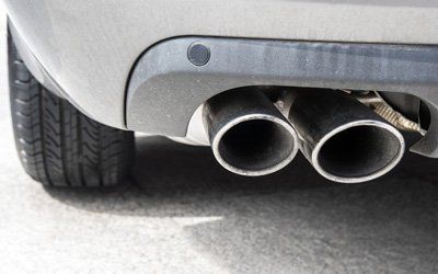 exhausts of a car with two outputs