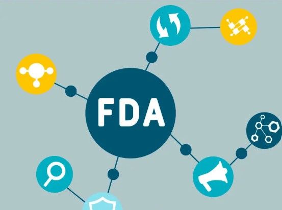 A blue circle with the word fda on it