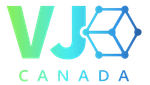 A blue and green logo for canada with a cube in the middle. VJO pharmaceutical research