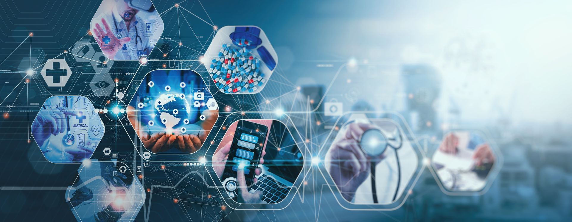 A computer screen with a bunch of medical icons on it.