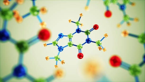 A close up of a model of a chemical structure.