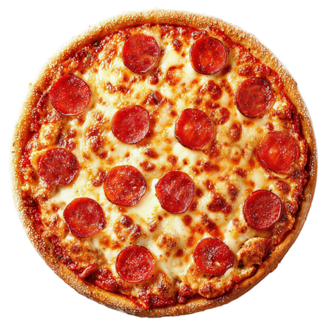 Pepperoni pizza with melted cheese and crispy crust.
