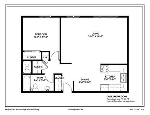 mc carrons 1 bed floorplan