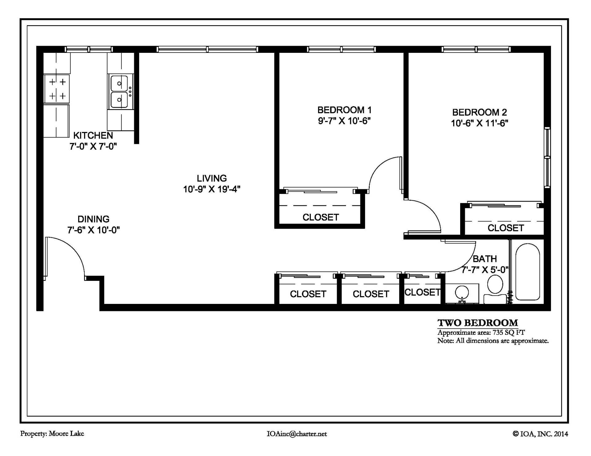 moore lake floorplan - 2 bed