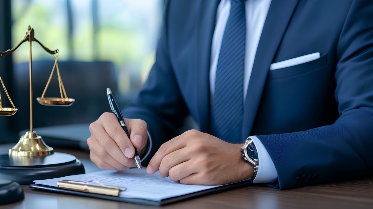 solicitor holding a pen