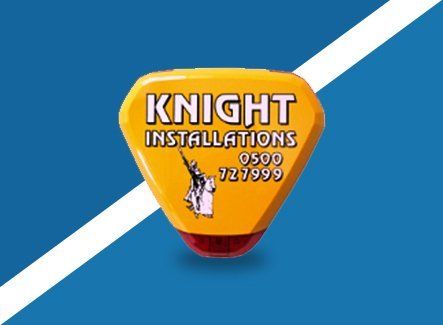 Knight Installations logo on a security light