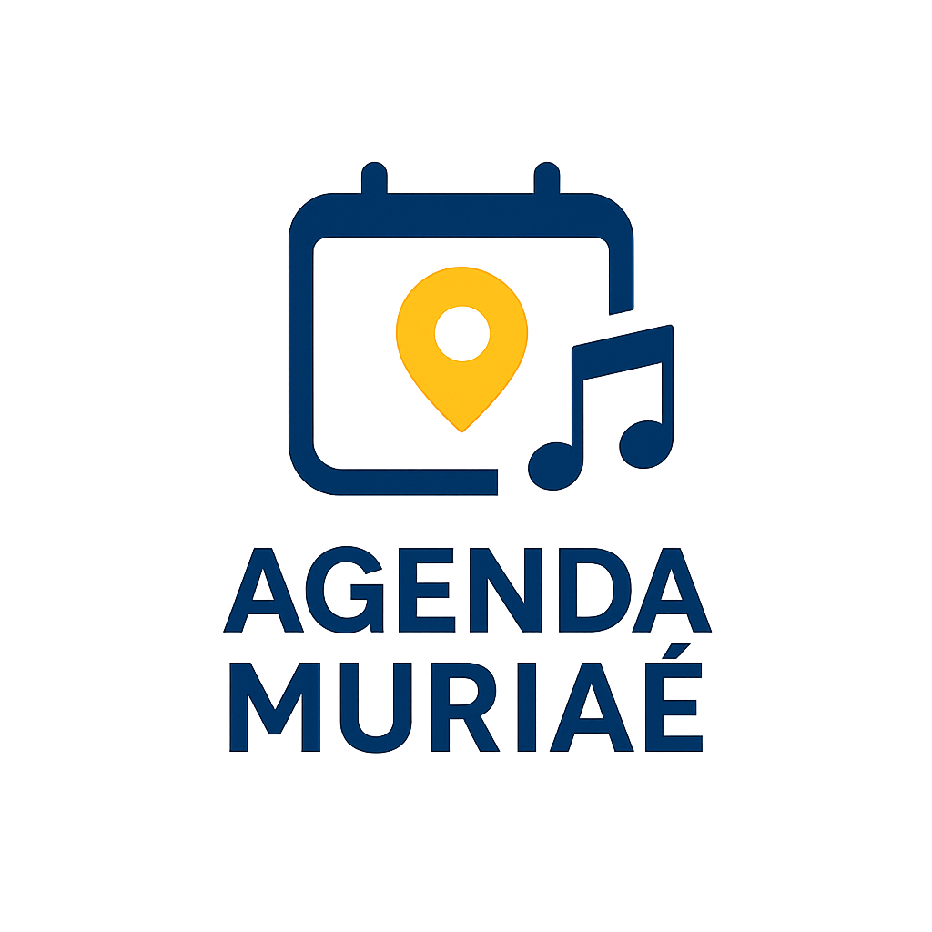 Um logotipo para agenda muriae com um calendário e notas musicais.