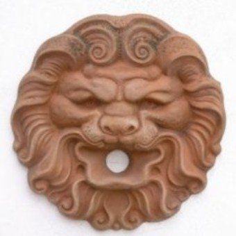 leone in terracotta, leone per fontane