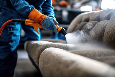 Person in yellow glove wiping wooden furniture with orange cloth. Person in yellow glove wiping wooden furniture with orange cloth.