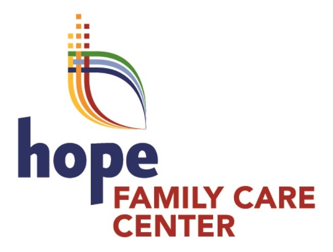 A colorful logo for hope family care center