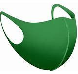 A green face mask on a white background.