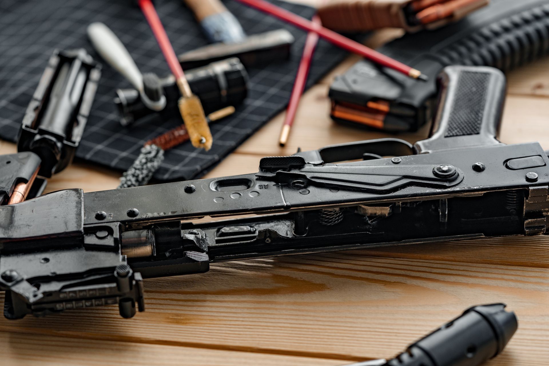 disassembled gun