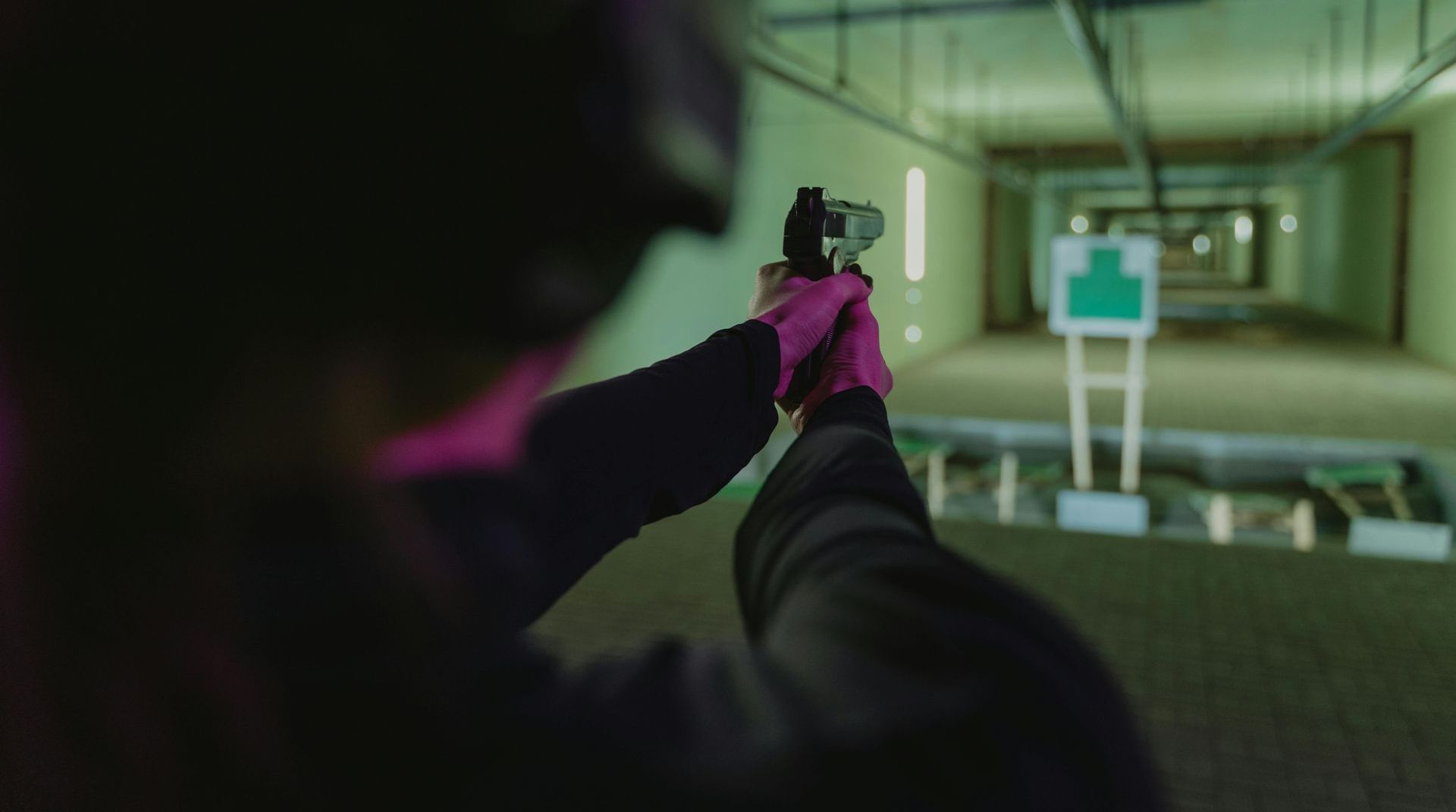 woman shooting a handgun