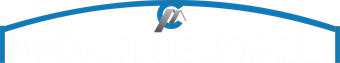 Un fondo azul con texto blanco que dice cubiertas de metal.