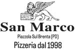 un logo in bianco e nero per la pizzeria san marco dal 1998