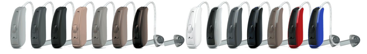 Row of hearing aids