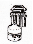 A black and white drawing of a propane tank