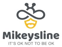 A logo for mikeysline that says it 's ok not to be ok